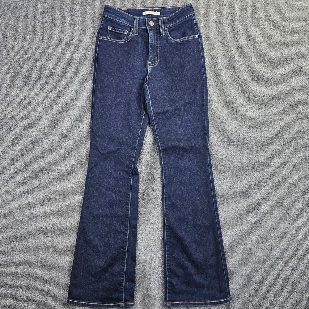Levis 725 High Rise Bootcut Jeans Women's 27 Dark Wash Mid Rise Denim Stretch